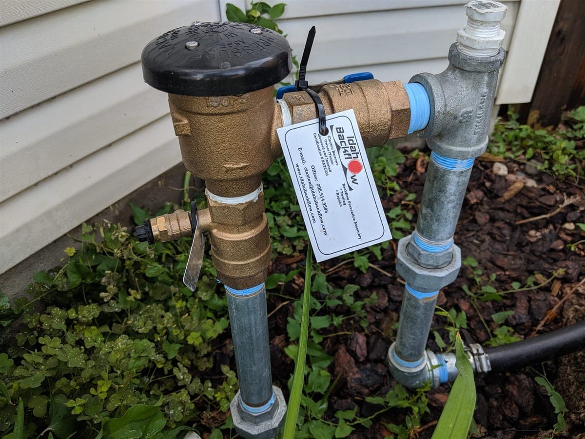Backflow assembly tagged after Idaho Backflow service