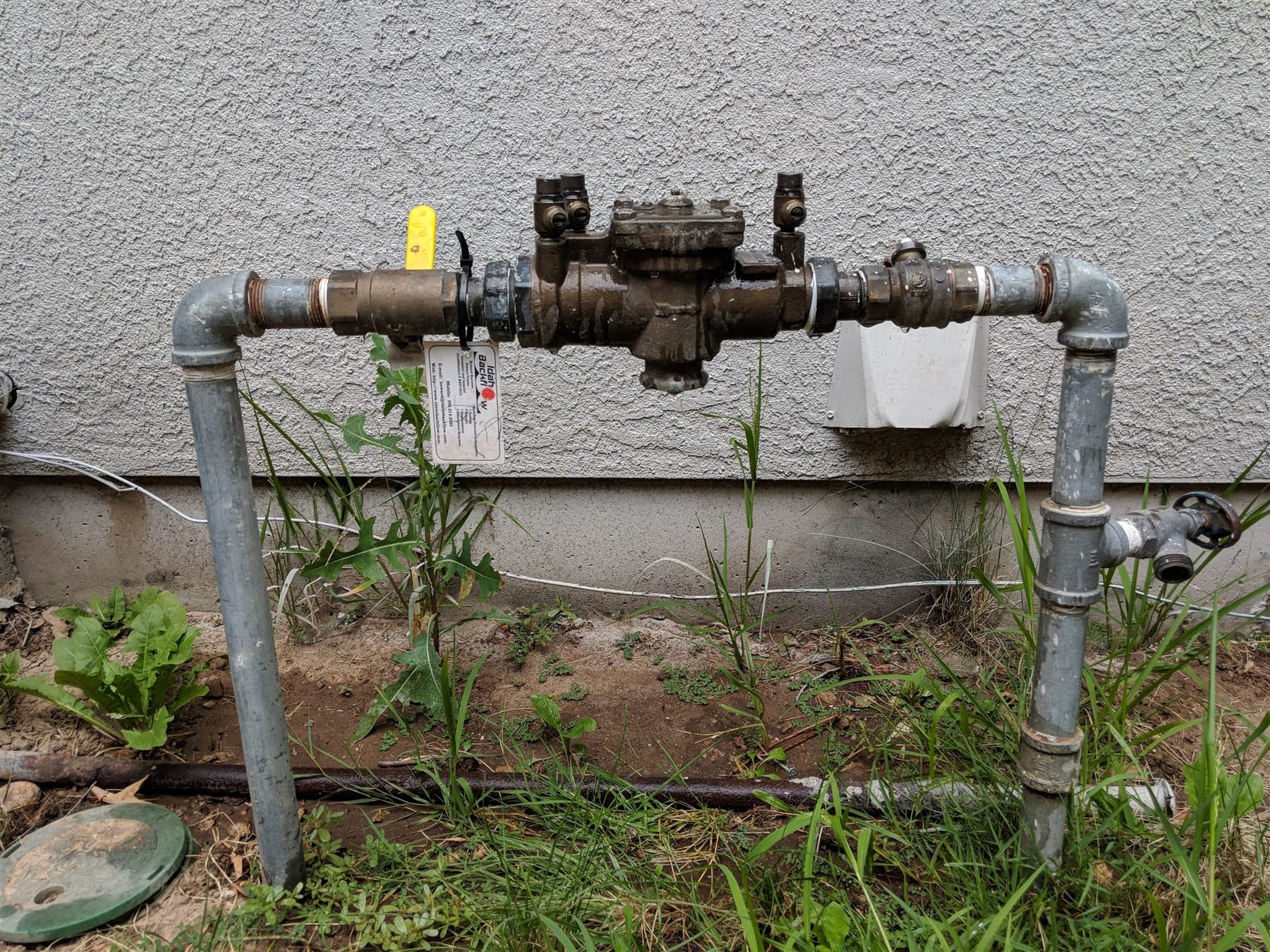 Backflow assembly installed in the field